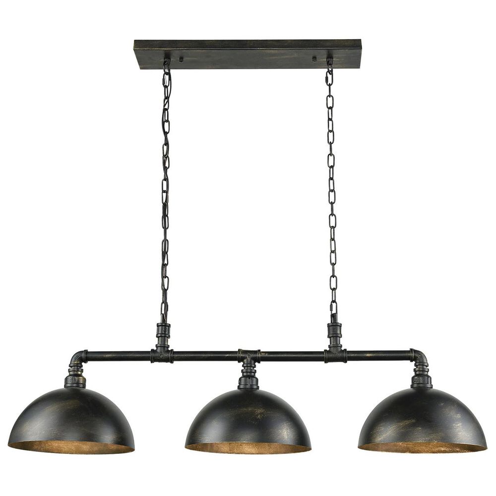 Elk Lighting Mulvaney 3-Light Billiard Light in Black and Brushed Gold, , large