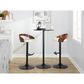 LumiSource Grotto Swivel Barstool with Cream Faux Leather Upholstery in Black and Walnut (Set of 2), , large