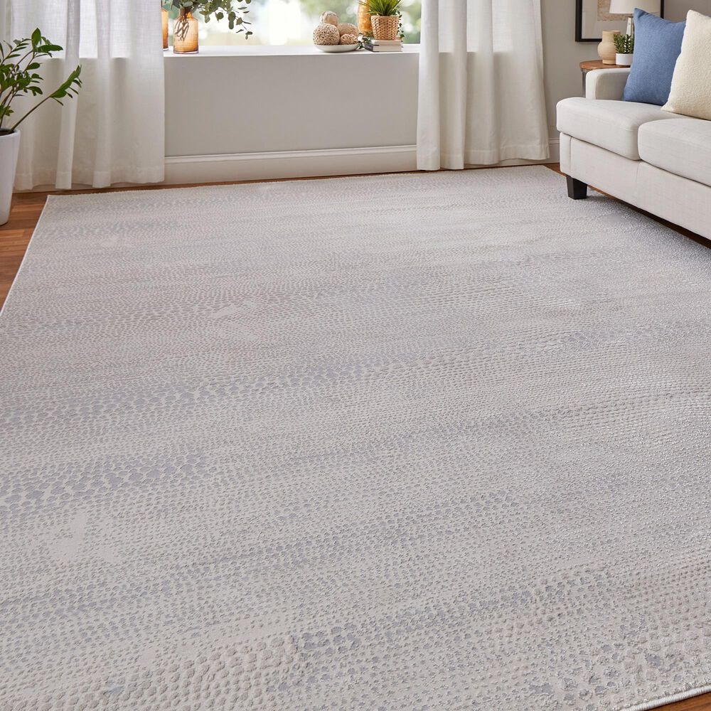 Feizy Prasad 5&#39; x 8&#39; Ivory and Gray Area Rug, , large