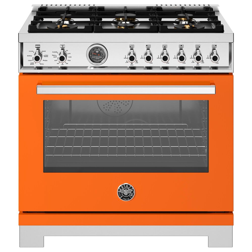 Bertazzoni Professional 5.7 Cu. Ft. Freestanding Dual Fuel Range in Arancio, , large
