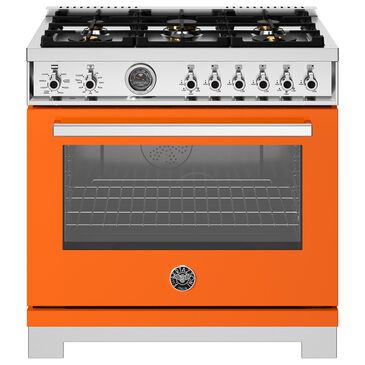 Bertazzoni Professional 5.7 Cu. Ft. Freestanding Dual Fuel Range in Arancio, , large