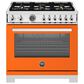 Bertazzoni Professional 5.7 Cu. Ft. Freestanding Dual Fuel Range in Arancio, , large