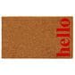 Callaway Vertical Hello  1"5" x 2"5" Natural and Red Door Mat, , large