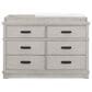 Delta Children Asher 6-Drawer Dresser with Changing Top in Rustic Mist, , large
