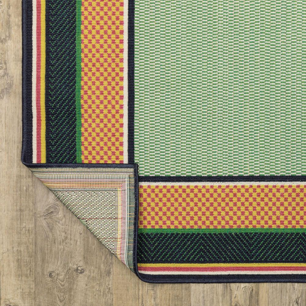 Oriental Weavers Havana Geometric Green and Navy 7'10" x 10' Indoor/Outdoor Area Rug, , large