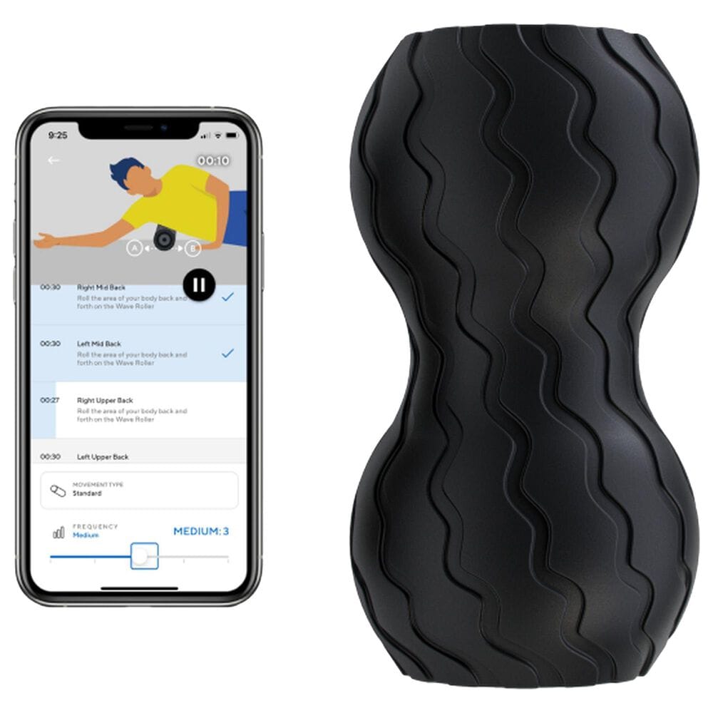 Therabody Wave Duo Portable Smart Vibrating Roller in Black, , large