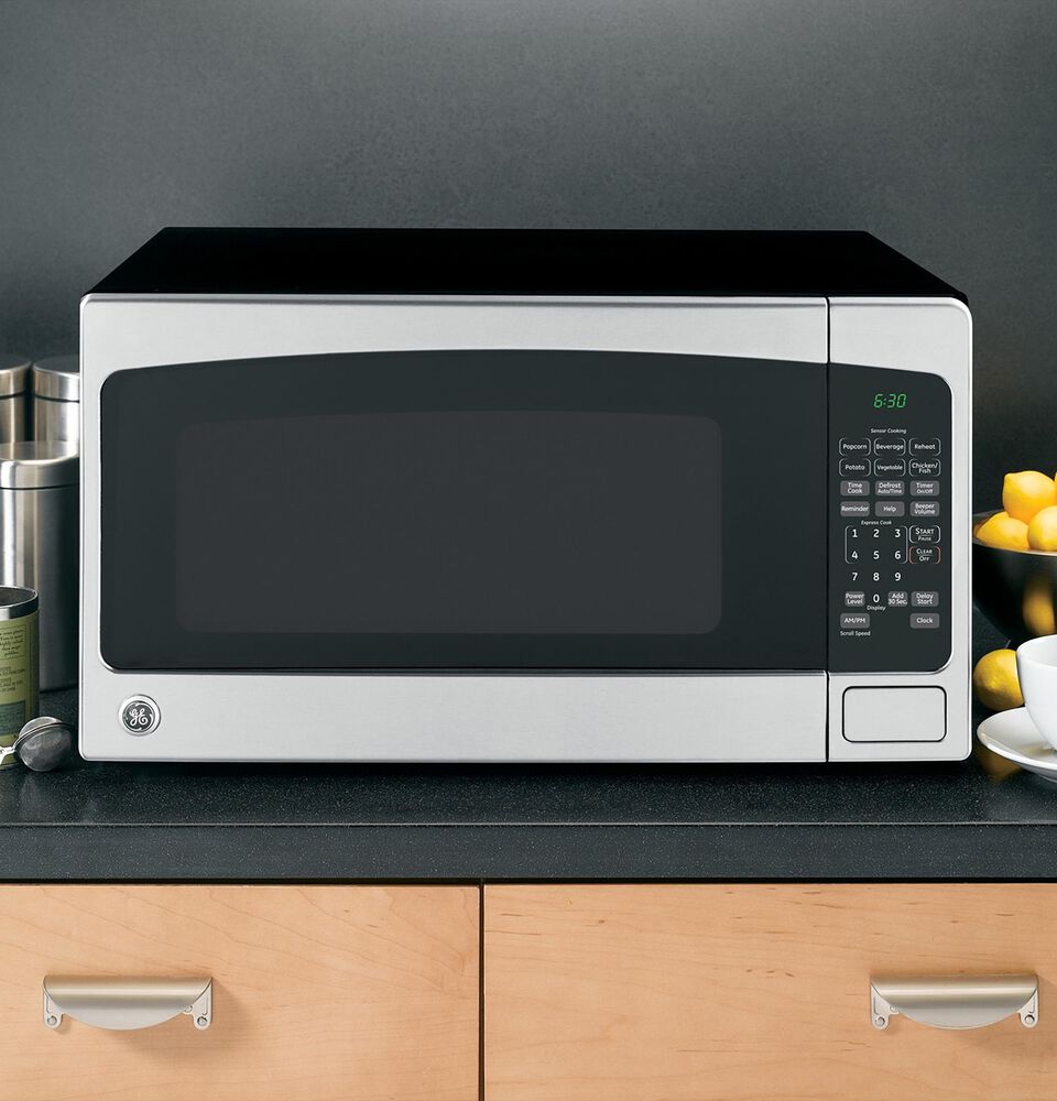 GE Appliances 2.0 Cu. Ft. Countertop Microwave Oven in Black and Stainless Steel, , large