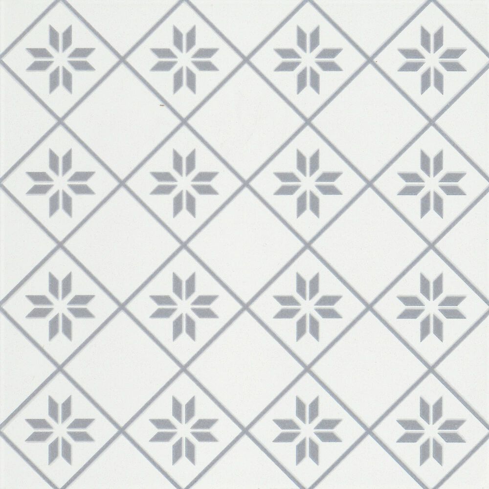 Emser Geometry Petal Gray 10" x 10" Porcelain Tile, , large