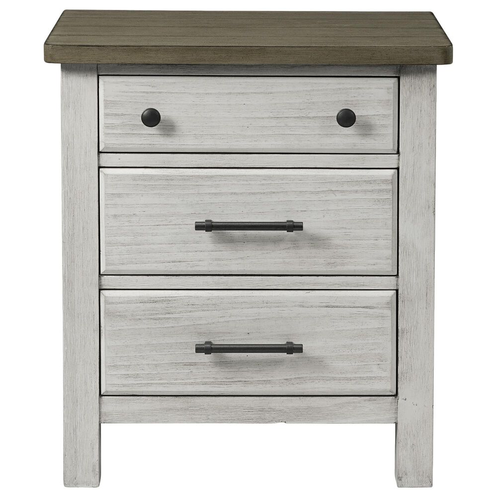 Eastern Shore Timber Ridge 2 Drawer Nightstand in Weather White and Sierra Brown, , large