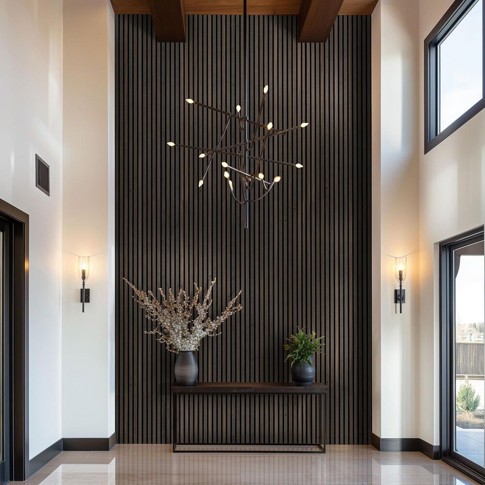 MS International Acoustic Wood Slat 9.5&quot; x 94.5&quot; Wall Panels in Umber, , large