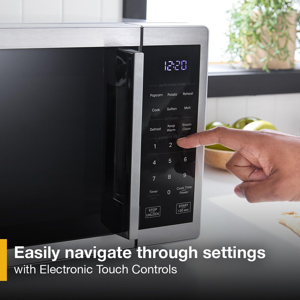 Whirlpool 0.9 Cu. Ft. Countertop Microwave with Steam Clean in Stainless Steel, , large