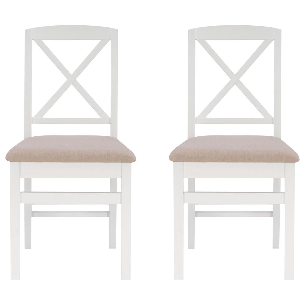 Linon Home Decor Triena X-Back Side Chair in White (Set of 2), , large