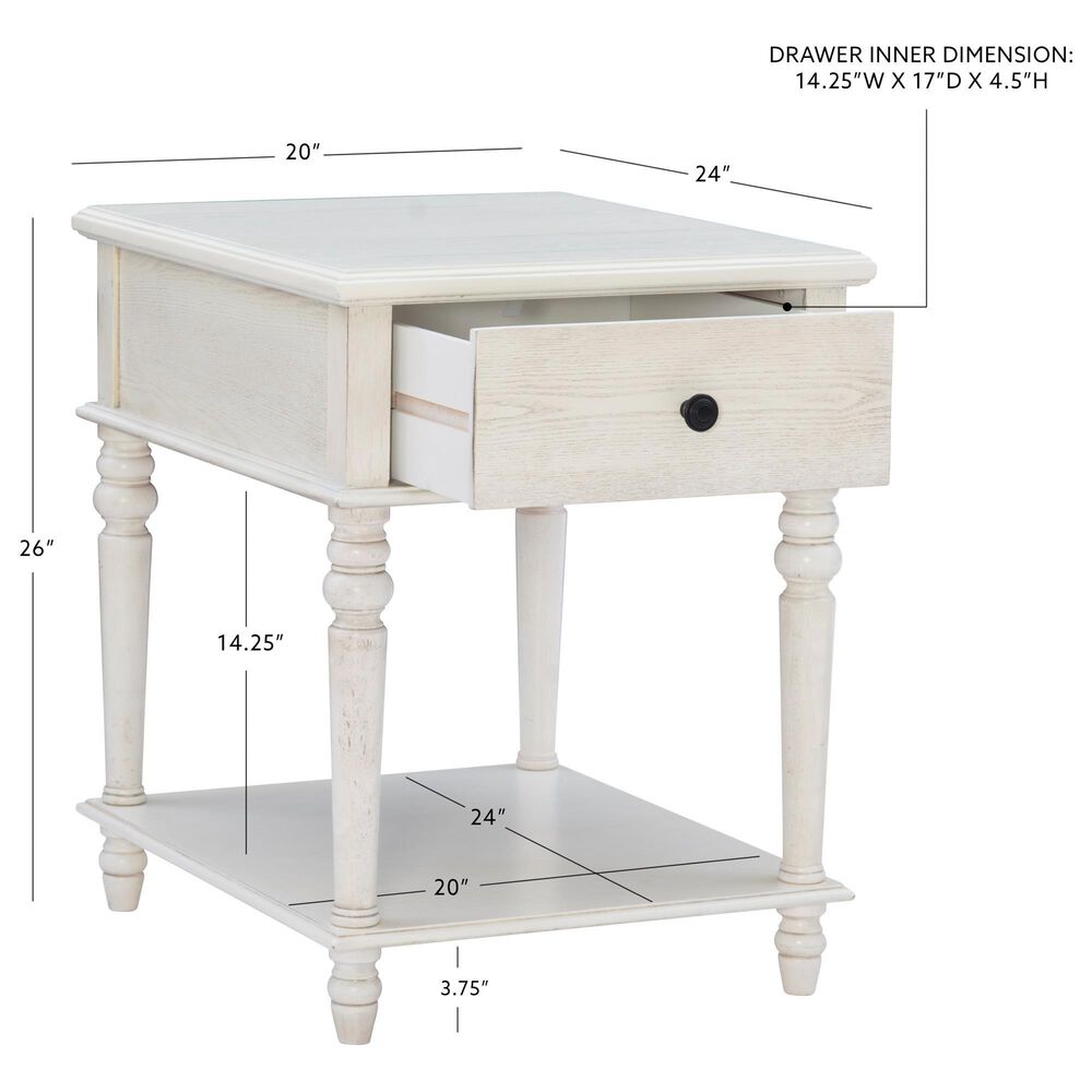 Linon Home Decor Mcghie Side Table in White, , large