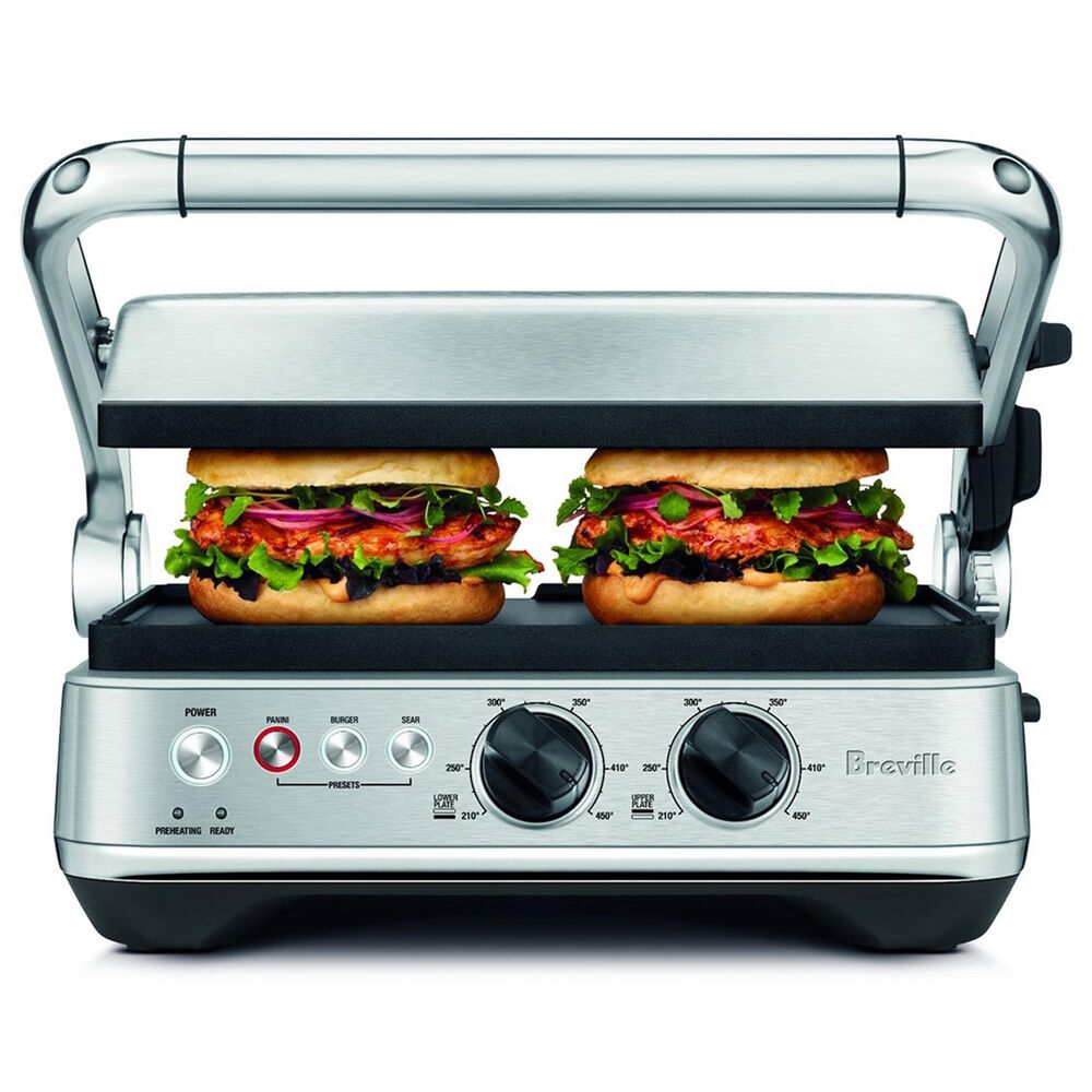 Breville 15" Sear and Press Grill in Brushed Stainless Steel, , large