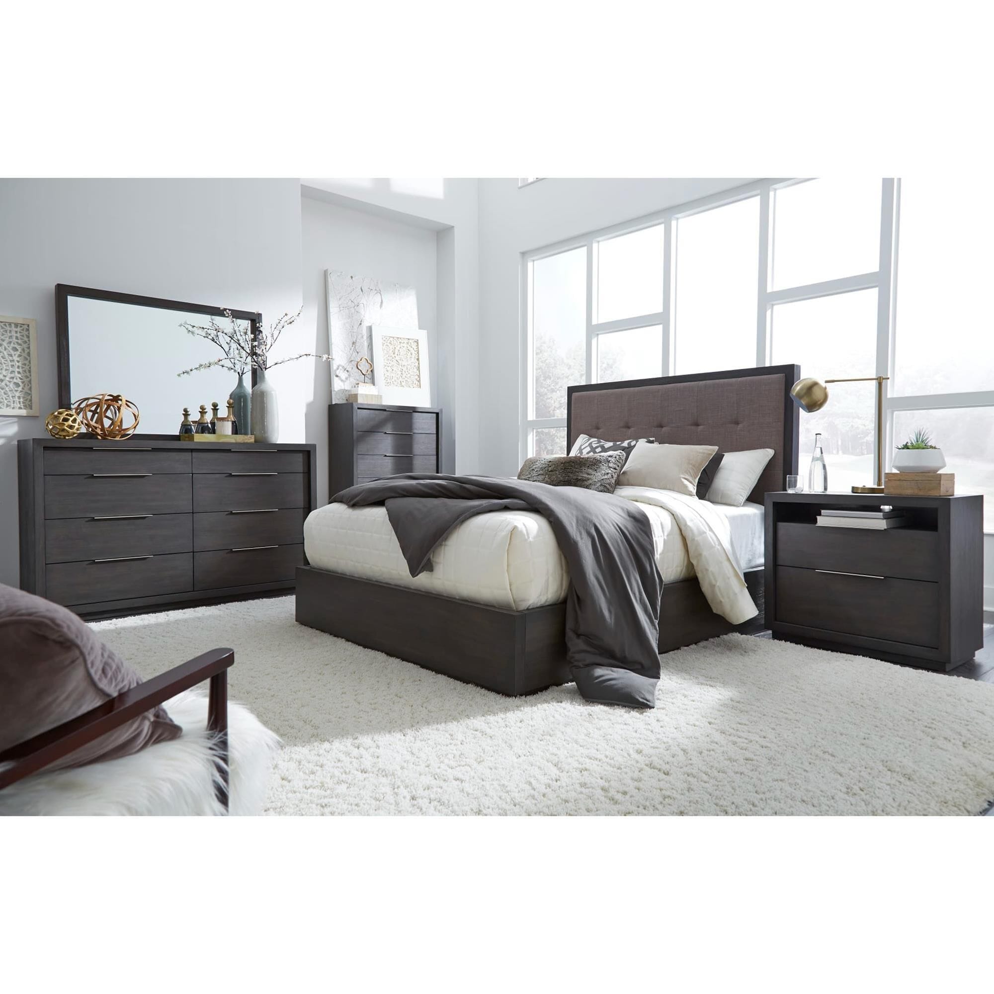 Urban Home Queen Bed and Dresser in Basalt Gray