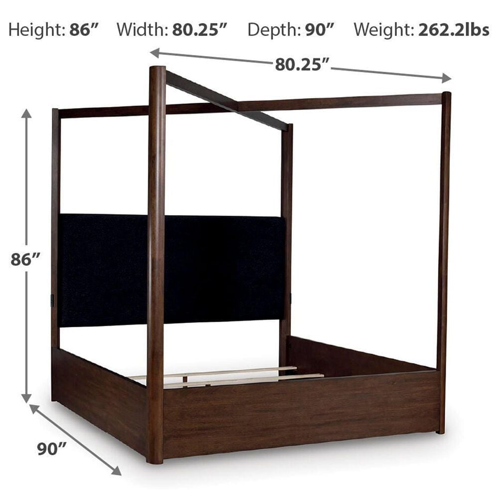 Ashley Dilenno California King Canopy Bed in Dark Brown, , large