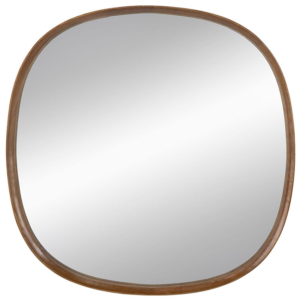 A&B Home Wayne 43" Curved Accent Wall Mirror in Brown, , large