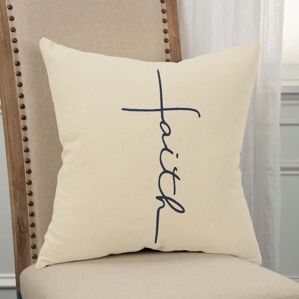 Rizzy Home Sentiment 20" Poly Filled Pillow in Natural, , large