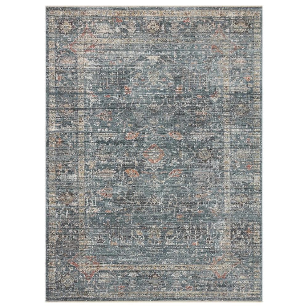 Magnolia Home Millie 5"3" Round Denim and Multicolor Area Rug, , large