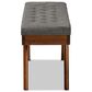 Baxton Studio Alona Dining Bench with Medium Grey Cushion in Walnut Brown, , large