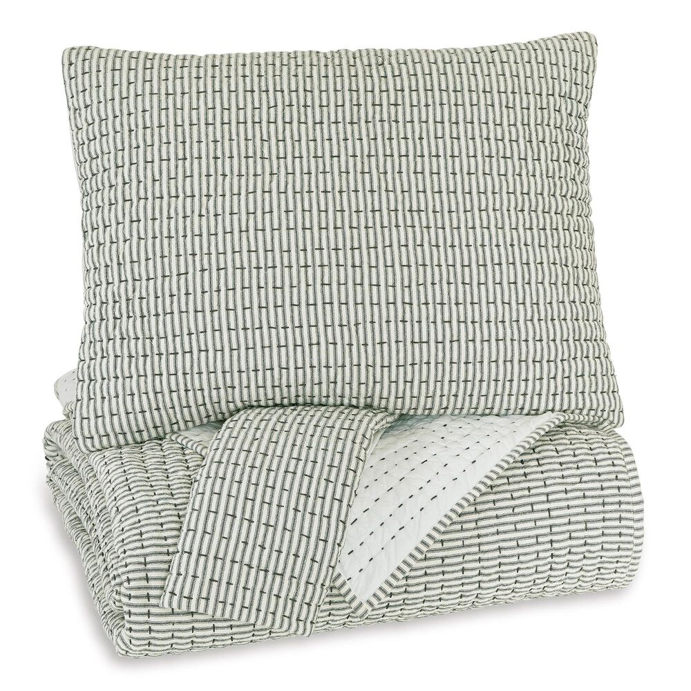 Millennium Doralia 3-Piece Queen Coverlet Set in Linen and Charcoal, , large