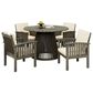 Hearth and Haven 5-Piece Outdoor Dining Set with Cream Cushion in Grey, , large