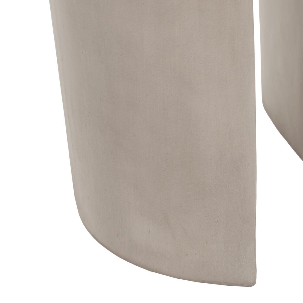Hearth and Haven Outdoor U-Shaped Side Table in Light Grey, , large