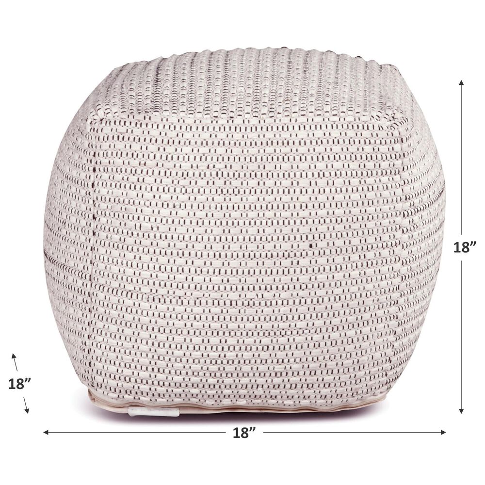 Steve Silver Hakim Pouf in Ivory, , large