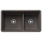 Blanco Precis Reversible 1-3/4 Low Divide Double Bowl Kitchen Sink in Volcano Gray, , large