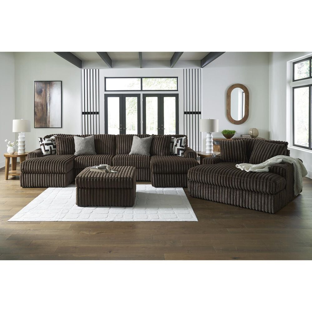 Ashley Midnight-Madness Oversized Accent Ottoman in Chocolate, , large