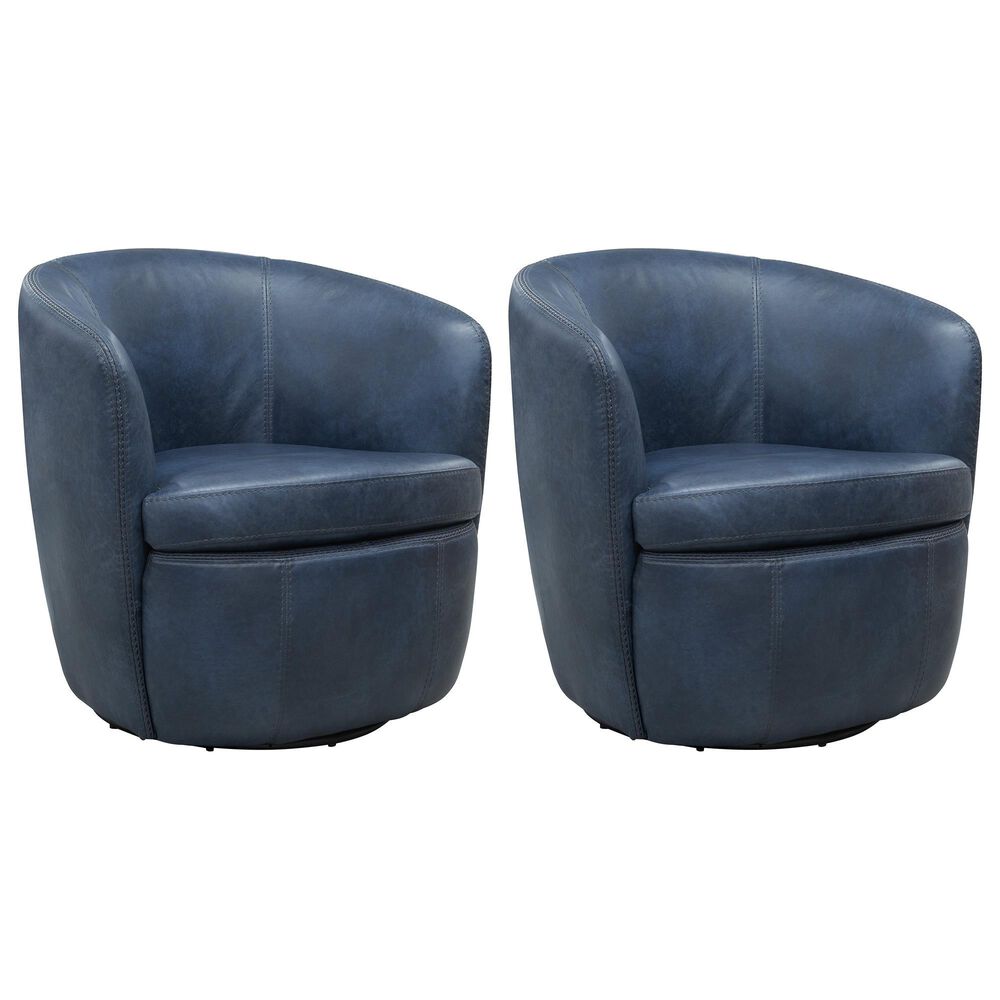 Parker House Barolo Swivel Chair in Vintage Navy (Set of 2), , large