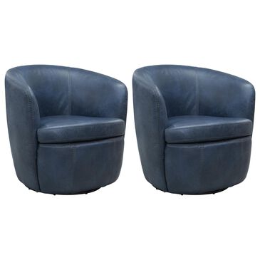 Parker House Barolo Swivel Chair in Vintage Navy (Set of 2), , large