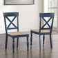 Steve Silver Darcy Round Dining Table and 4 Dining Side Chairs in Natural and Blue, , large
