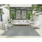 Nourison Courtyard Ivory and Aqua 8" Square Indoor/Outdoor Area Rug, , large