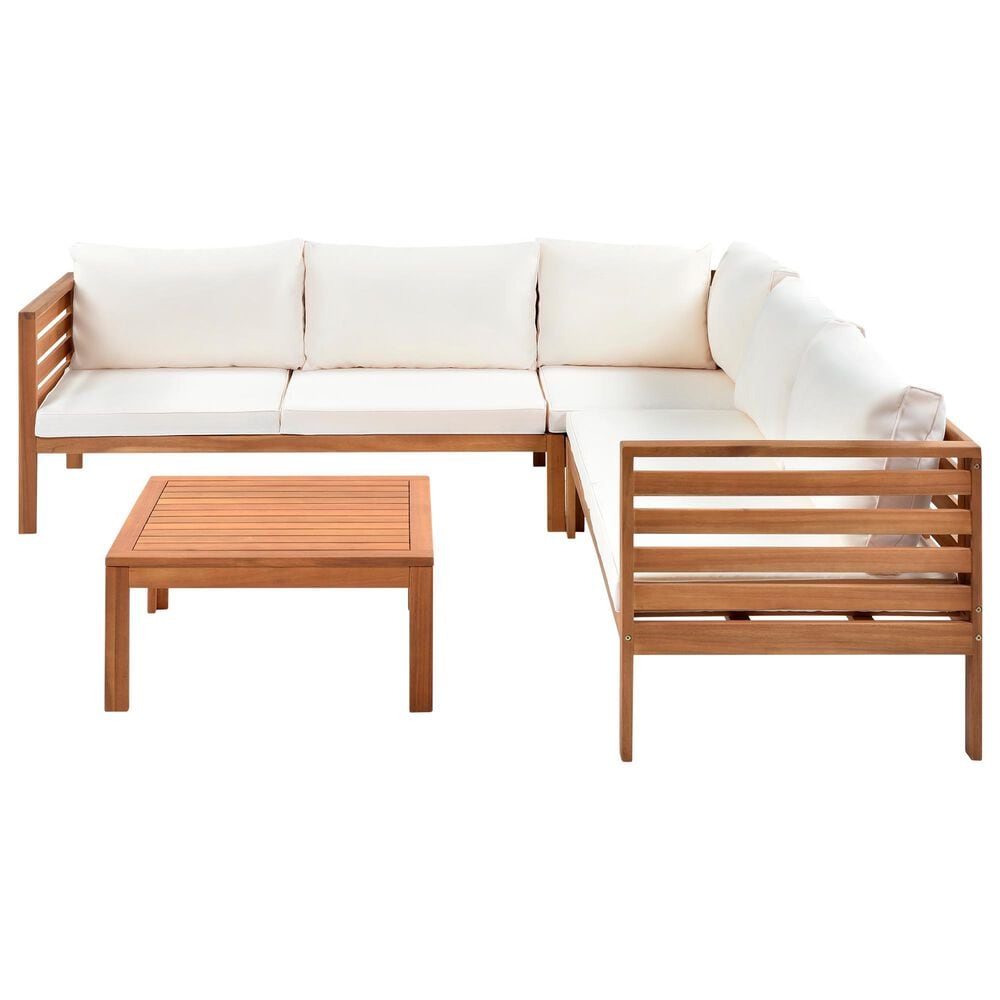 Hearth and Haven 4-Piece Outdoor Sectional Set in Beige, , large