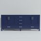 Lexora Home Jacques 80" Double Bathroom Vanity in Navy Blue with 2 cm White Cultured Marble Top and Rectangular Sinks, , large