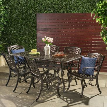 Noble House Montreux 7-Piece Patio Dining Set in Hammered Bronze, , large