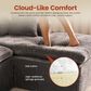 HOMLUX 2-Piece Stationary Right-Facing Chaise with Loveseat and Corduroy Fabric Upholstery in Grey, , large