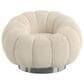 Emerald Home Furnishings Lily Pumpkin Swivel Chair in White Boucle, , large