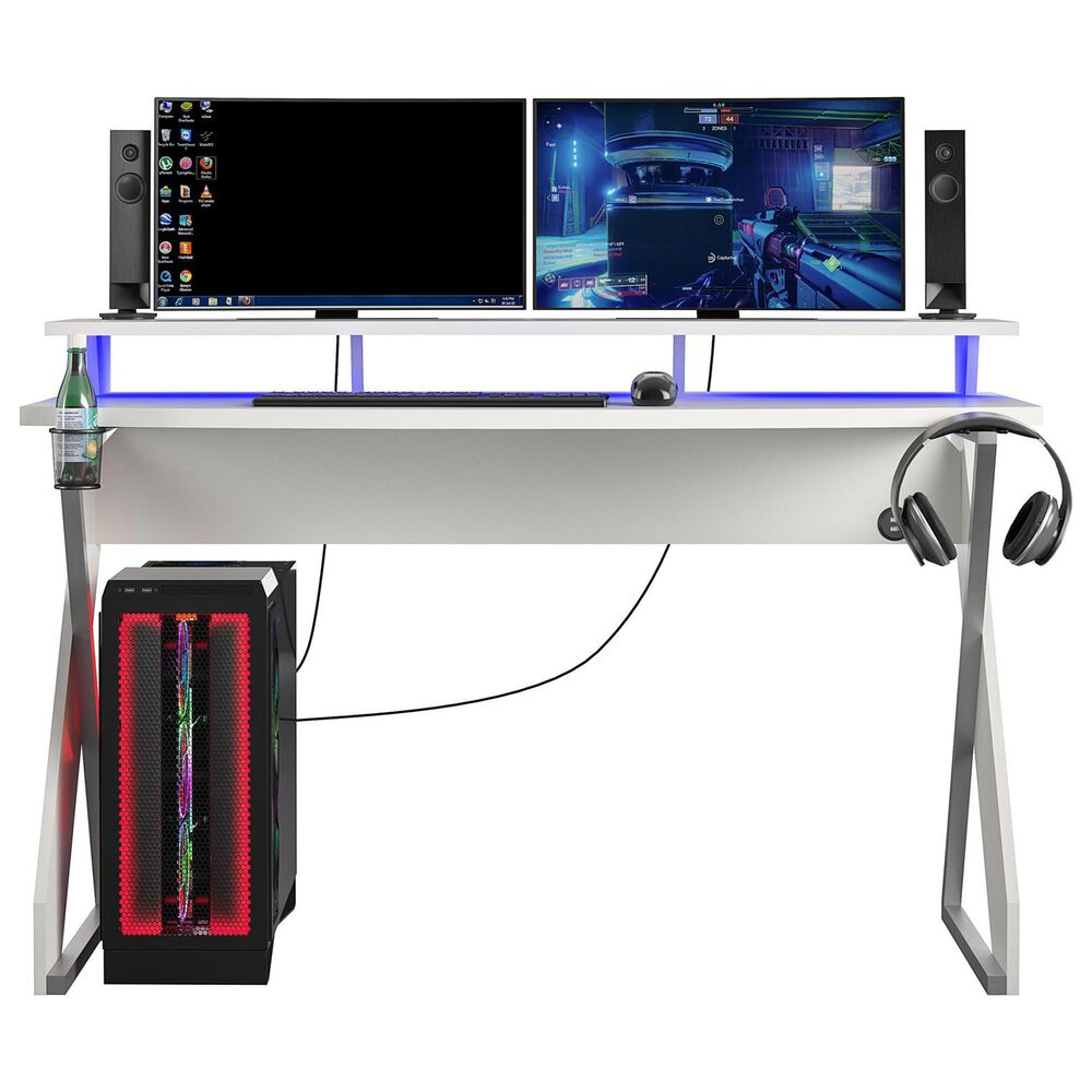 NTense Xtreme Gaming Desk in White, , large
