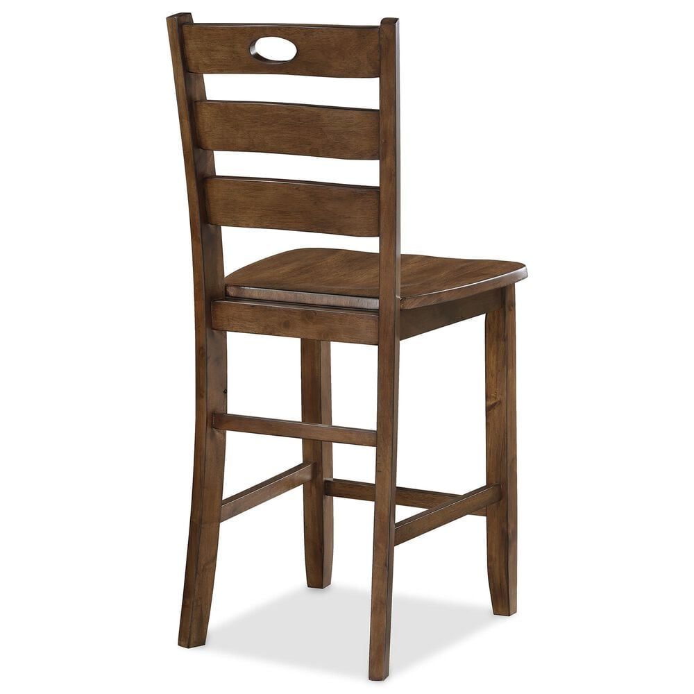 Crown Mark Ashborn 5-Piece Square Counter Height Table Set in Brown, , large