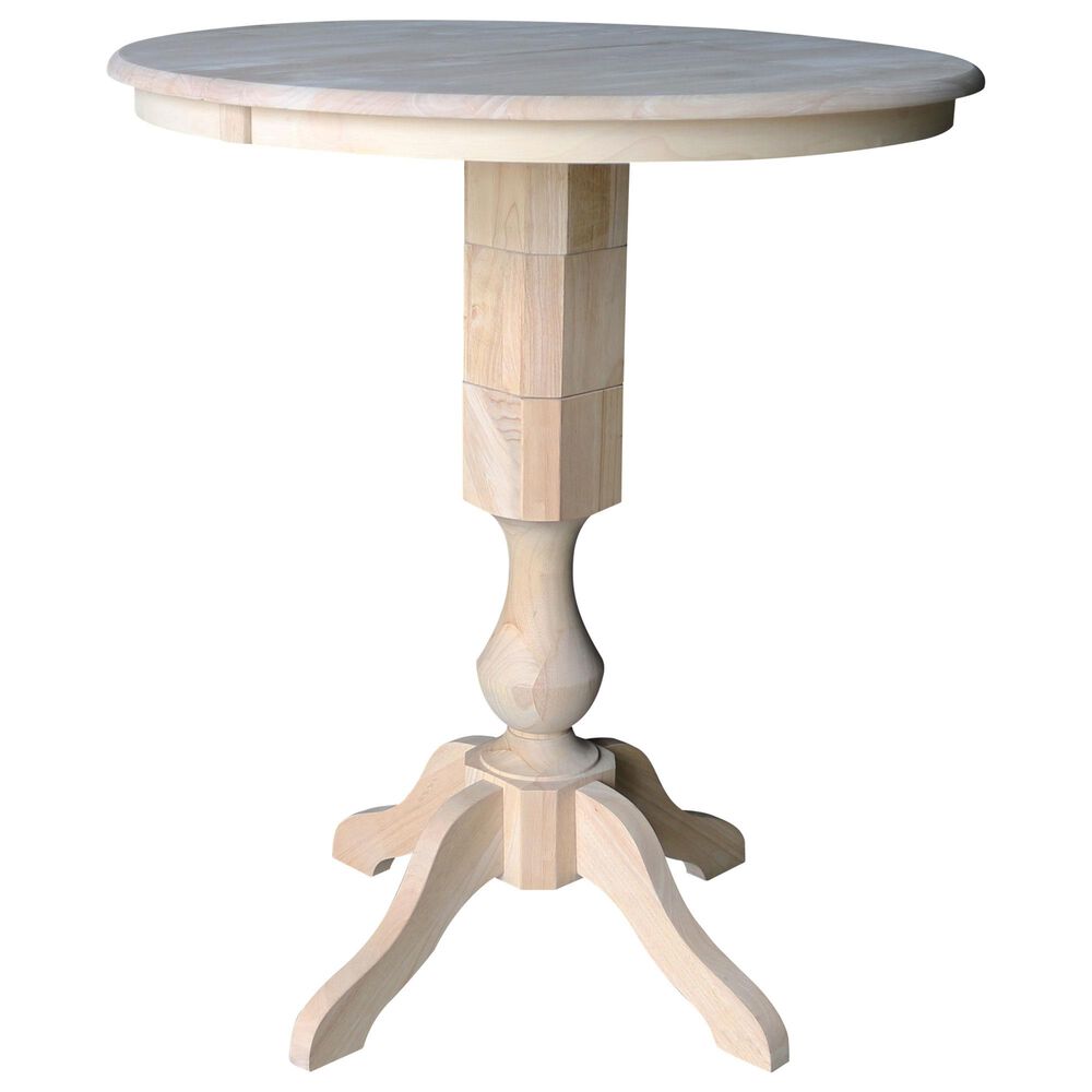 International Concepts 36" Modern Farmhouse Round Dining Table in Unfinished, , large