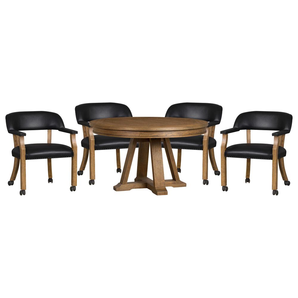 Hawthorne Furniture Game Room 5 Piece Game Table Set in Whiskey, , large