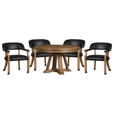 Hawthorne Furniture Game Room 5 Piece Game Table Set in Whiskey, , large