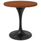 Leisuremod LeisureMod Verve Collection 27 Round Dining Table, Black Base with Cognac Brown MDF Top, , large