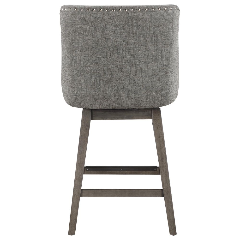OSP Home Granville Swivel Counter Stool with Charcoal Upholstered in Grey, , large