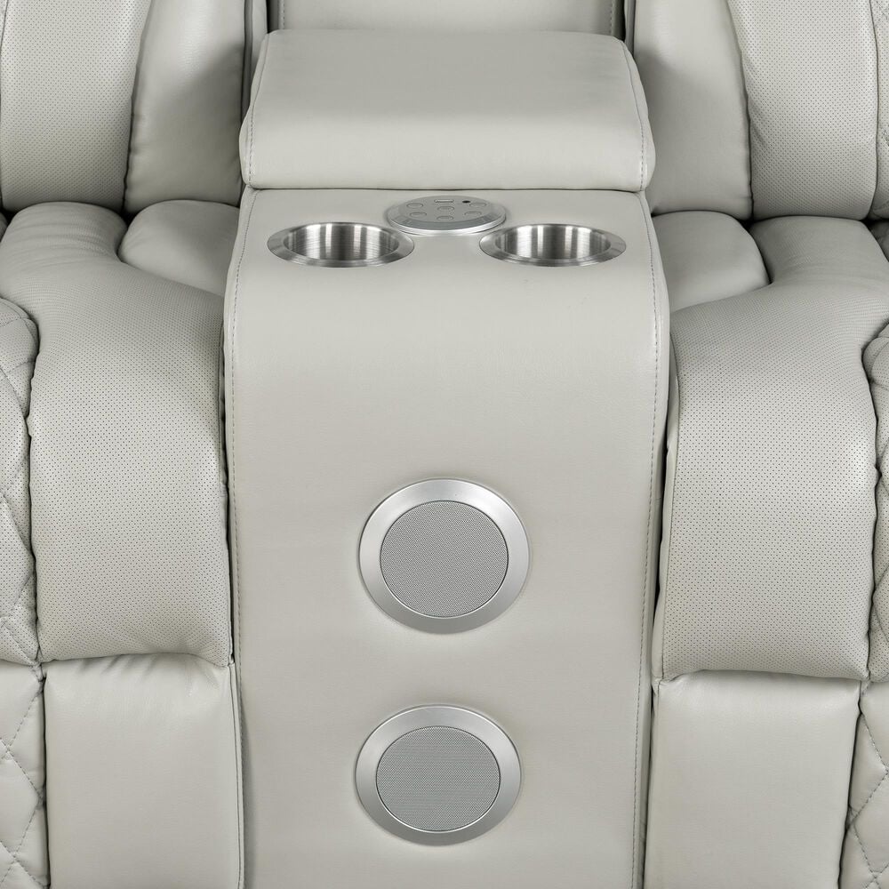 Titanic Furniture All Star Power Reclining Loveseat with Power Headrest in Gray, , large