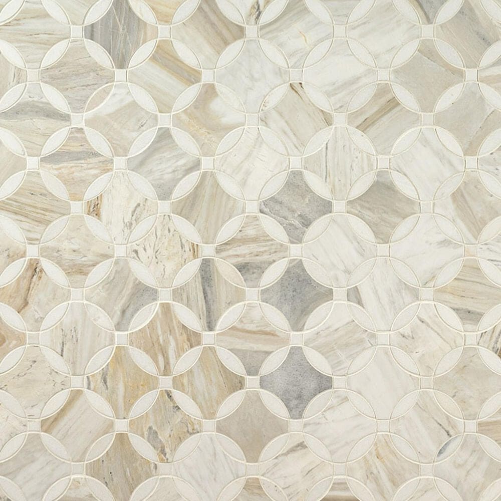MS International Athena Gold Lola 10&quot; x 10&quot; Marble Mosaic Sheet, , large