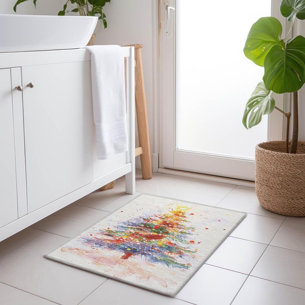 Dalyn Rug Company Wonderland WN17 1&#39;8&quot; x 2&#39;6&quot; Ivory Door Mat, , large