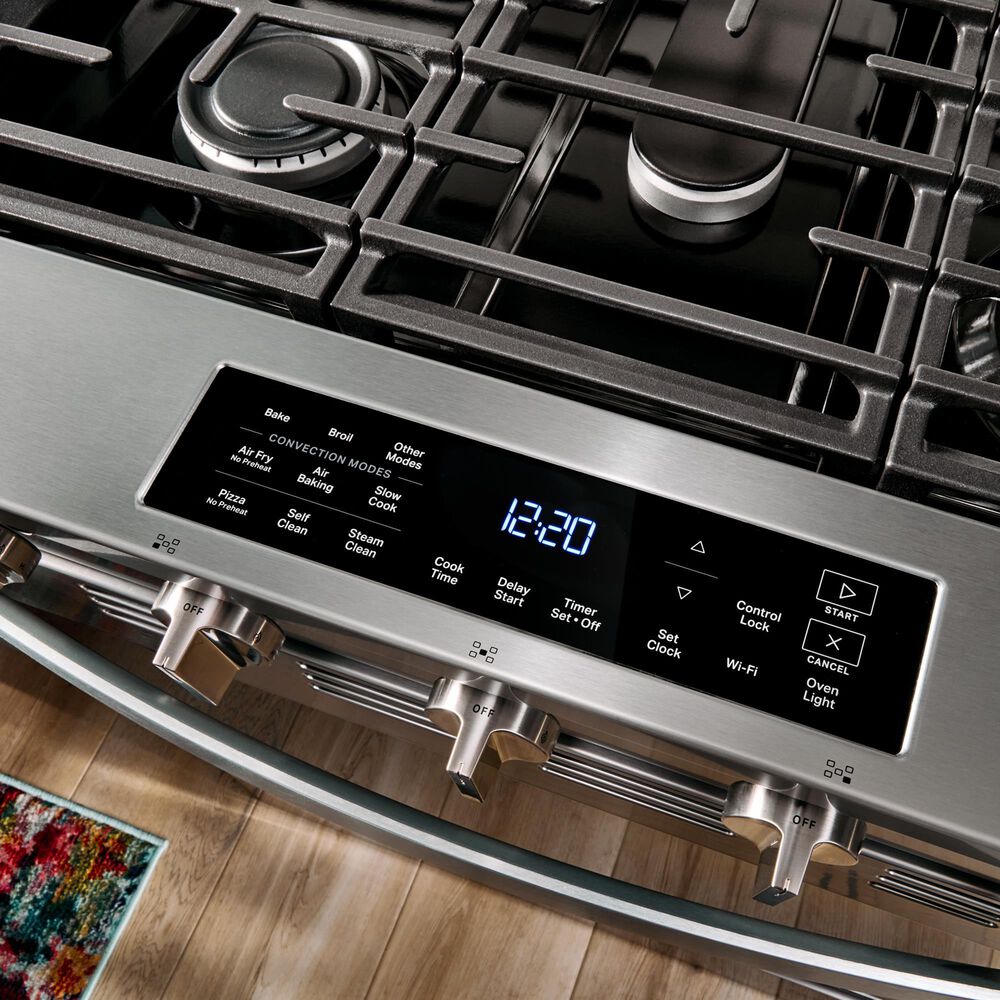 Whirlpool 30" Smart Electric Range with Air Cooking Technology in Fingerprint Resistant Stainless Steel, , large